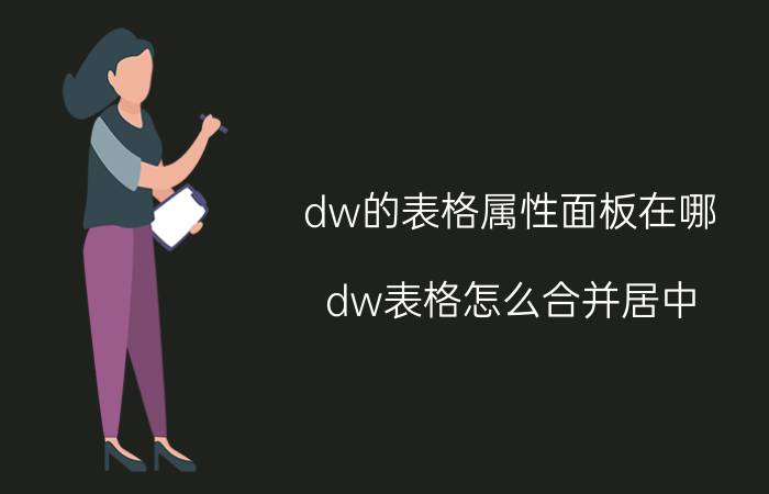 dw的表格属性面板在哪 dw表格怎么合并居中？